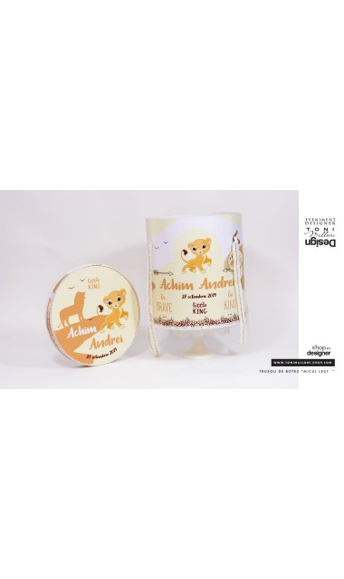 Trusou botez cu leu, brodat de inspiratie exotica, jungla, animale Micul Pui Leu 13